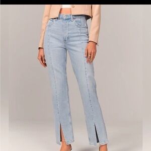 Abercrombie & Fitch the 90’s Straight Ultra High Rise with Split Hem